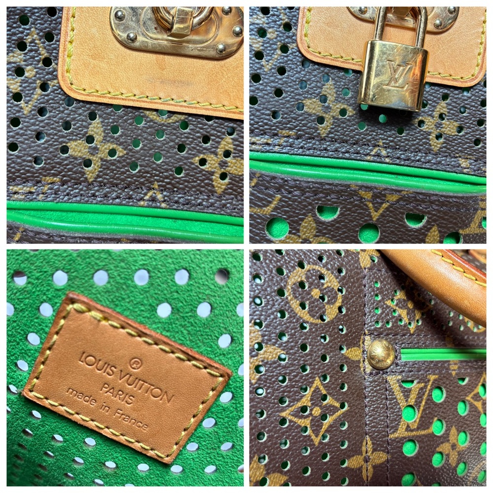 Louis Vuitton Perforated Speedy 30 Green with matching Key Cles Pochette - Picture 9 of 16